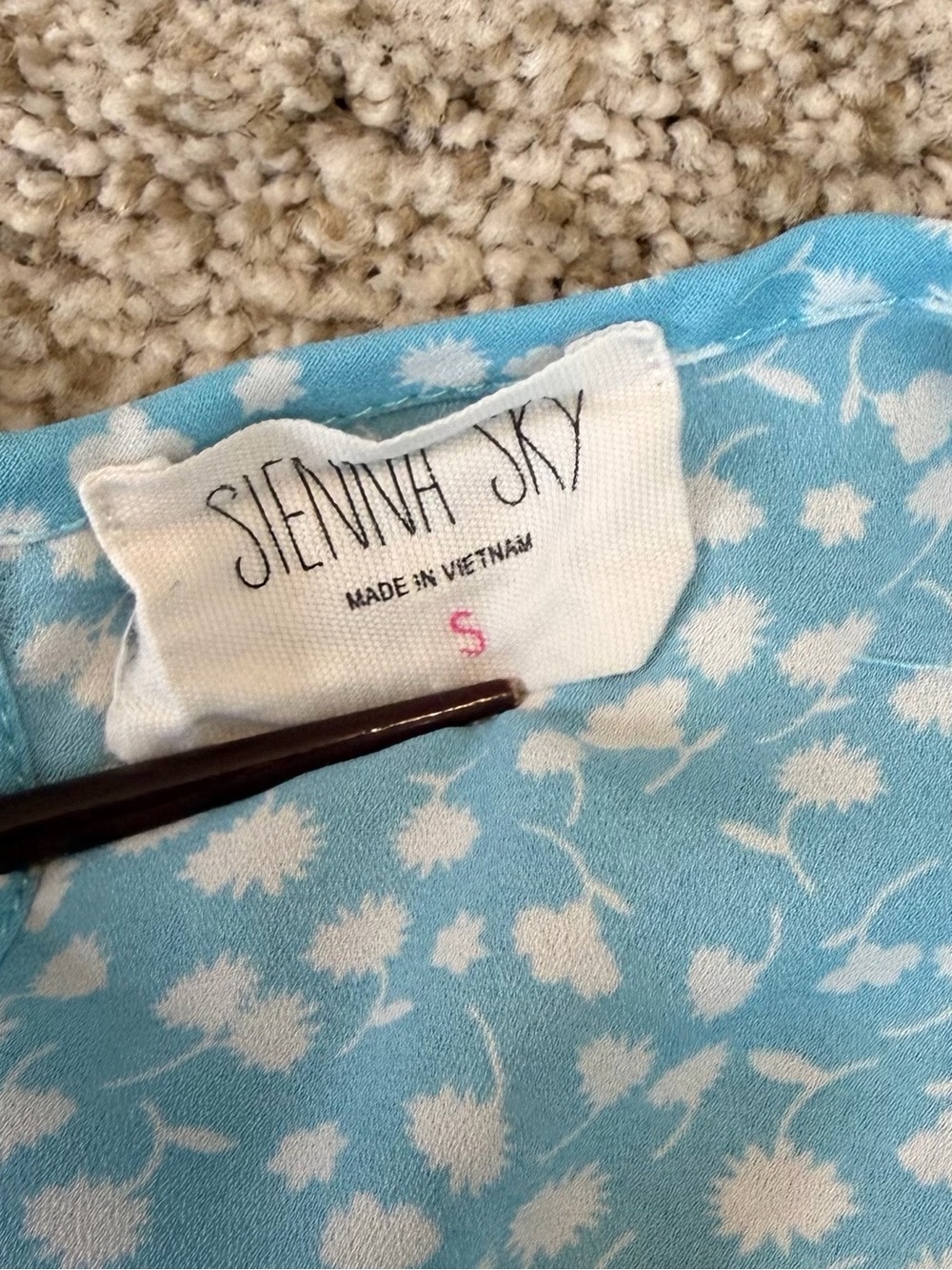 Sienna Sky Blue Floral Wrap Short Flutter Sleeve Maxi Dress Small Cottagecore - Picture 3 of 10